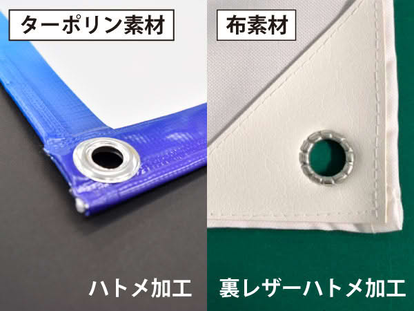 ハトメ加工(周囲縫製)