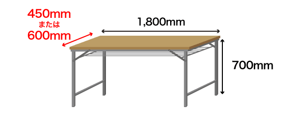 一般的な折りたたみ会議用テーブル