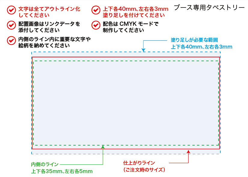 ブース専用タペストリーのデータ入稿のカンタンチェックリスト